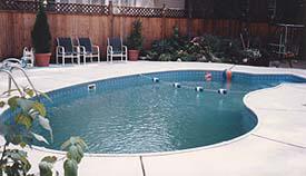 Kidney-Shaped Vinyl Pool